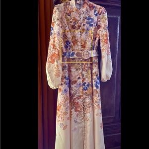 Commense Elegant Floral Long Sleeve Dress